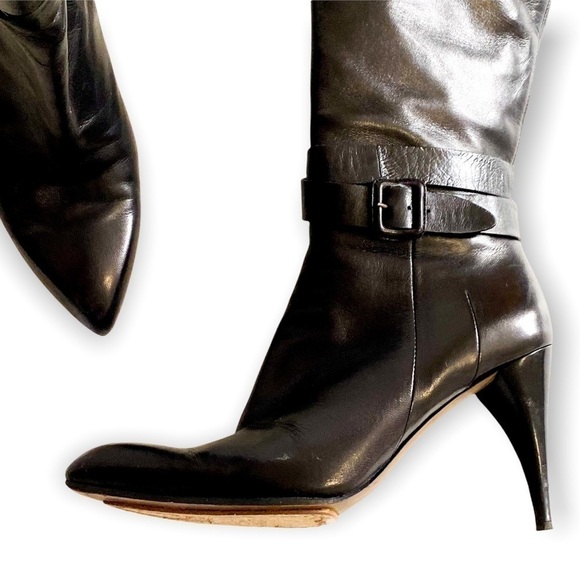 Y2K Costume National knee high leather boots with removable straps, size 38EU - Picture 4 of 16